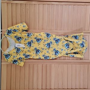 Floral maternity dress yellow and blue